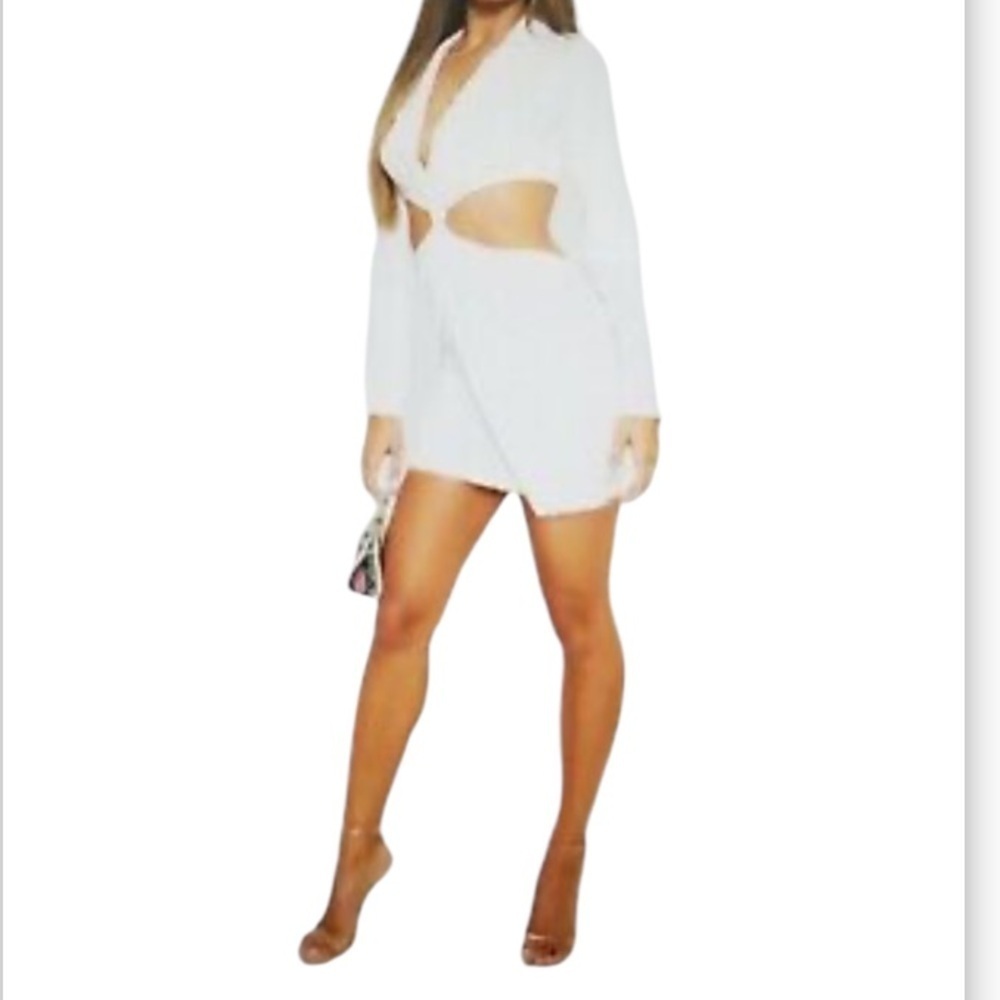 Le Lis Collection Eyelet Cutout Mini Dress White Size Small Women